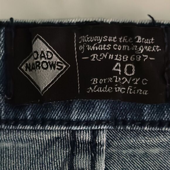 Road Narrows Jeans Size 40 Stretch Acid Wash Distressed Denim - Picture 15 of 16
